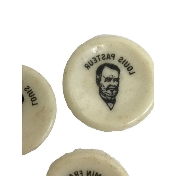 Set of 5 Vintage 1969 Coca-Cola Bottle Cap Inserts Pasteur Franklin Newton Washi - Picture 5 of 7